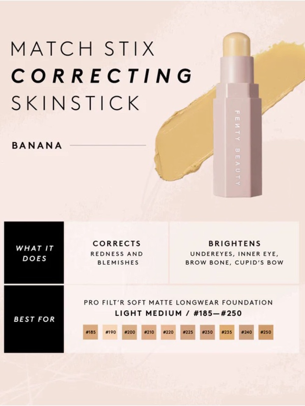 MSRP$32 | Fenty MATCH STIX CORRECTING SKINSTICK - Banana